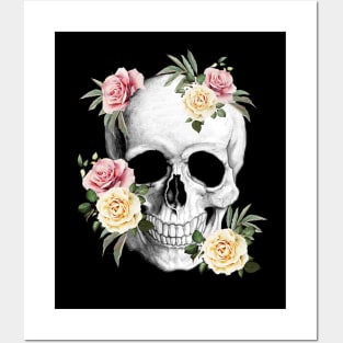 Tribe Skull With roses Posters and Art